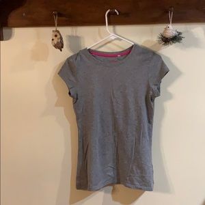 Girls Large Plain Gray T-Shirt